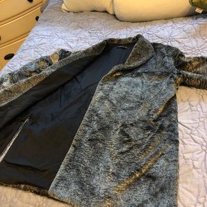 Lafayette 148 New York Faux Fur Jacket Silver Grey